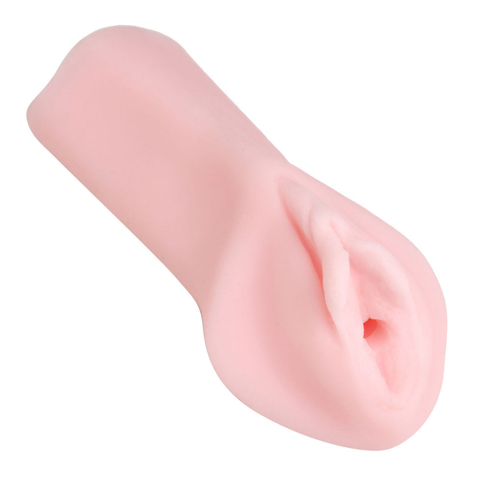 Mini Realistic Tight Pussy Masturbator Sleeve for Male Pleasure Beige Strokers - Manual