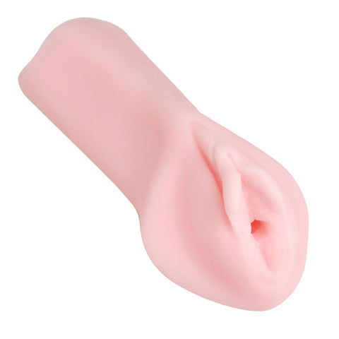 Mini Realistic Tight Pussy Masturbator Sleeve for Male Pleasure Beige Strokers - Manual