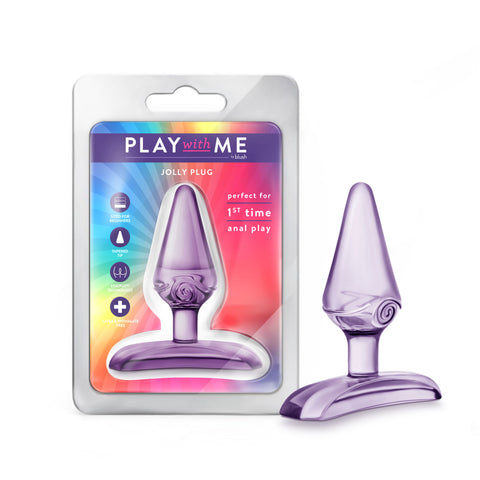Blush Jolly Plug Blue Beginner Anal Toy for Comfortable Play Purple Butt Plugs
