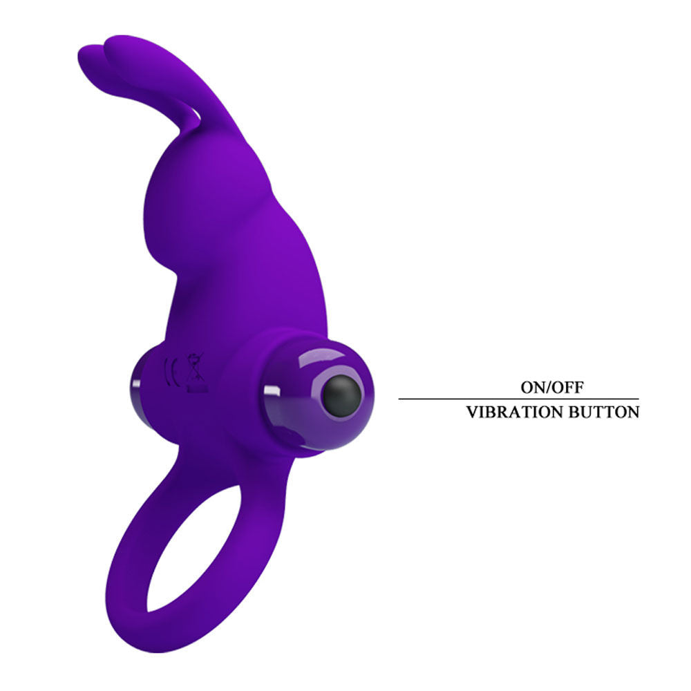 Pretty Love Vibrant Purple Penis Ring with 10 Vibration Modes Cock Rings Vibrating