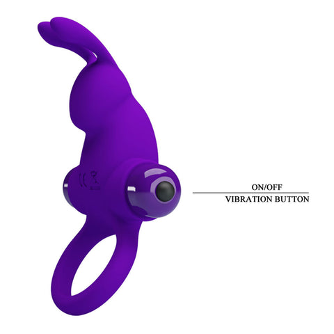 Pretty Love Vibrant Purple Penis Ring with 10 Vibration Modes Cock Rings Vibrating