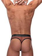 Male Power Burgundy Cock Pit Net Mesh Cock Ring Thong S/M > Clothes > Mens Thongs