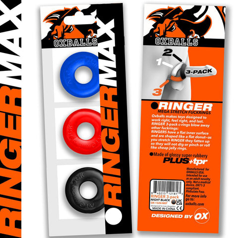 Ringer Max Three Piece Multi Colour Cockring Set COCK RING Set
