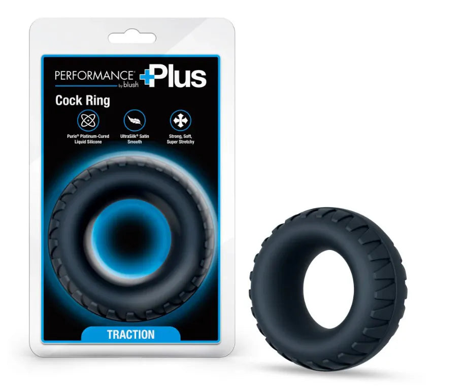 Performance Plus Traction (Black) – Premium Textured Cock Ring Black > Cock Ring > Single Main image