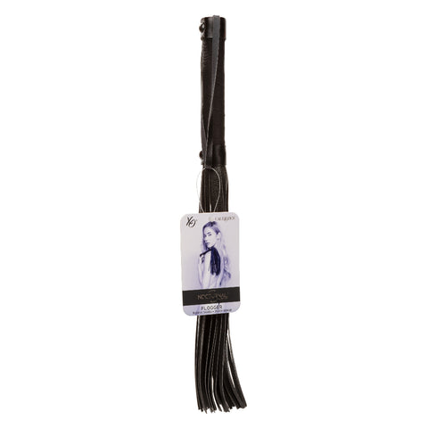 Nocturnal Collection Black Flogger for Sensory Bondage Play Whips & Paddles