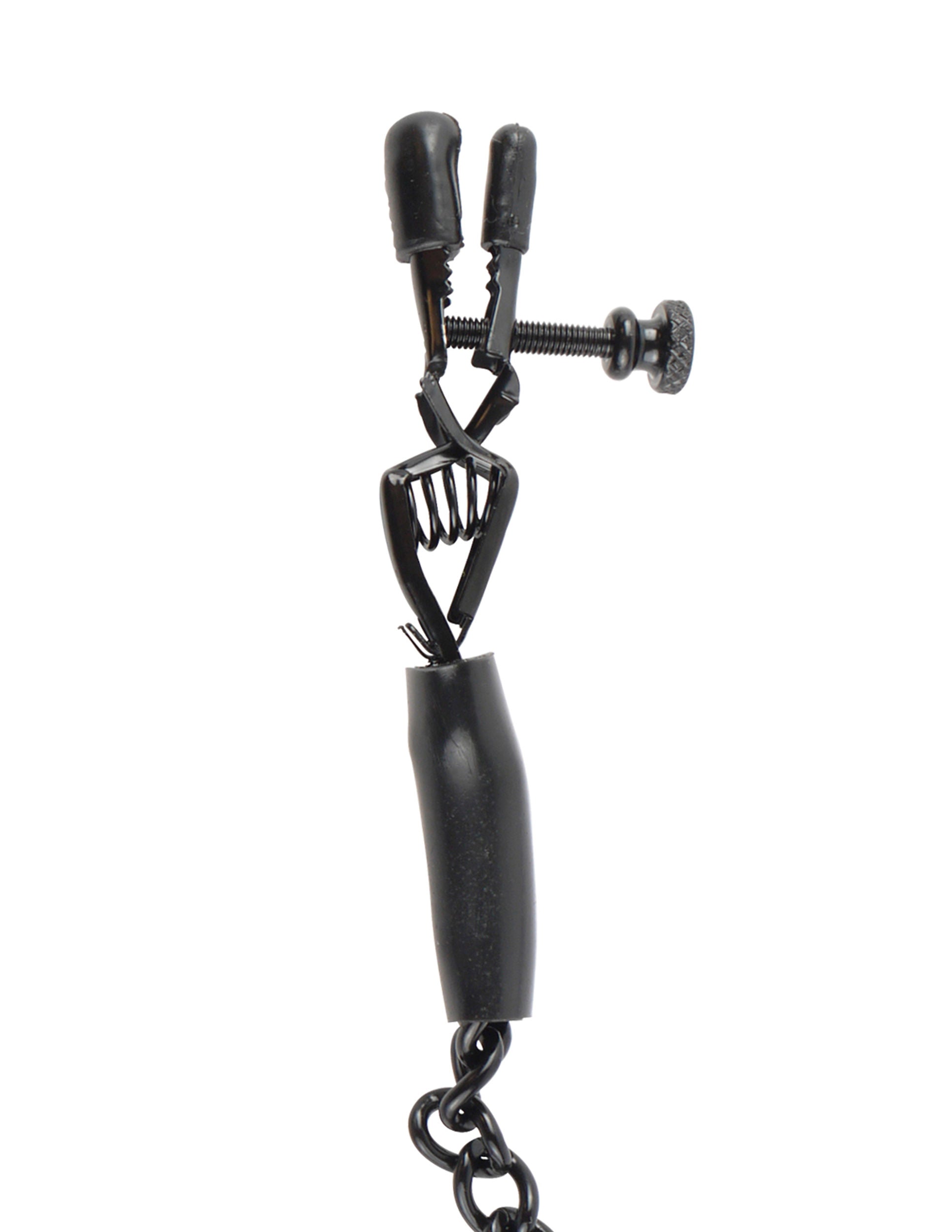 Adjustable Nipple Chain Clamps Fetish Fantasy Adult Toy Black Nipple Clamps