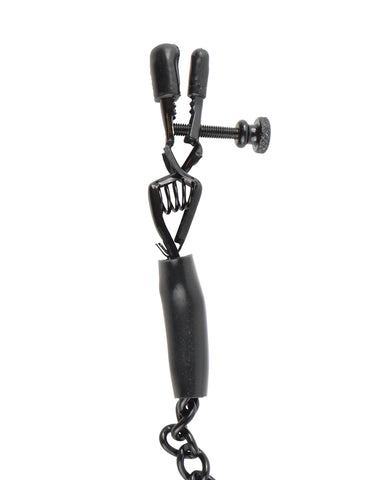 Adjustable Nipple Chain Clamps Fetish Fantasy Adult Toy Black Nipple Clamps