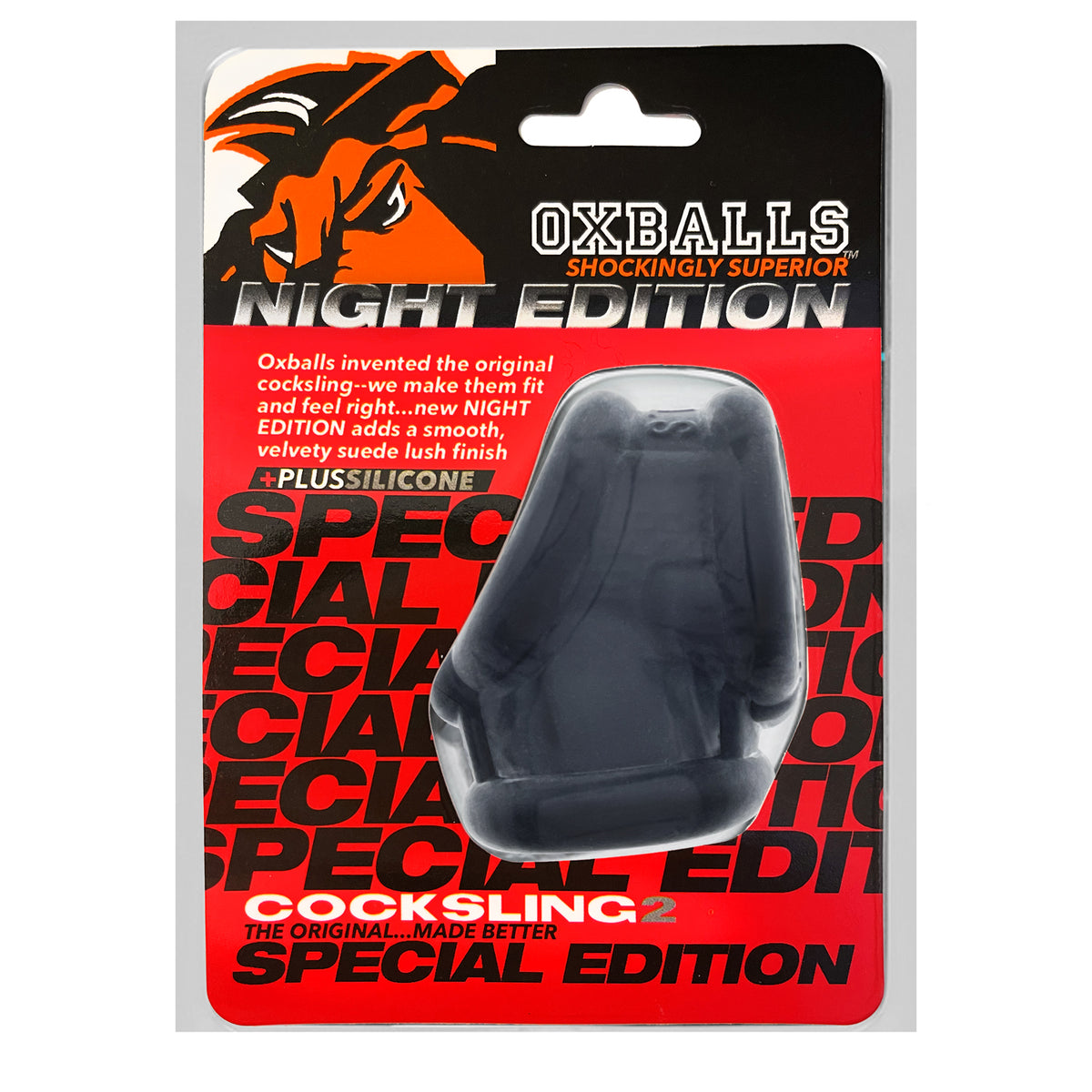 OXBALLS COCKSLING-2 Cocksling Plus Silicone Special Edition Night – Superior Comfort and Durability Black COCK RINGS Sling
