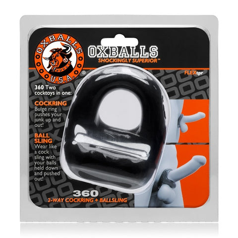 Oxballs 360 Dual Use Cocksling Black – Two-in-One Bulge Enhancer and Ballsling Black COCK RINGS Sling