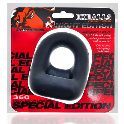 Oxballs 360 Dual Use Cocksling Plus Silicone Special Edition Night Black Black COCK RINGS Sling