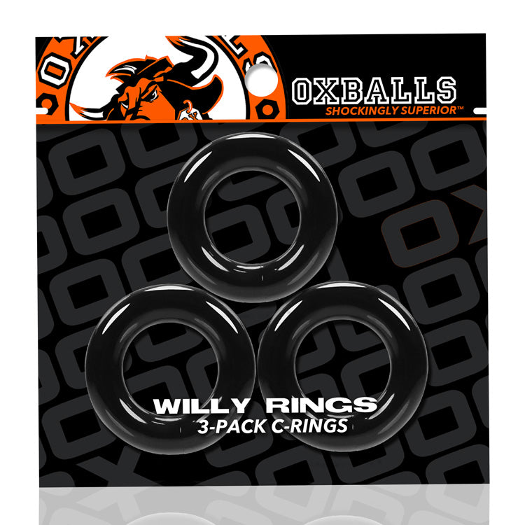 Willy Rings (Black) – Comfort Fit Accessory Rings > Cock Ring > Sets