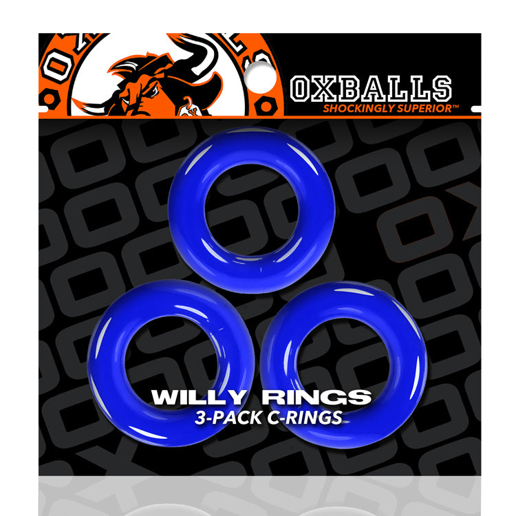 Willy Rings Pool Blue 3-Pack Super-Stretch Cockrings > Cock Ring > Sets