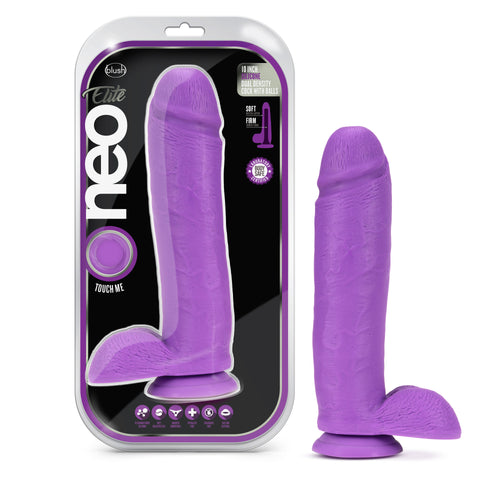 Neo Elite 10 Inch Silicone Dual Density Adult Toy Purple DONGS