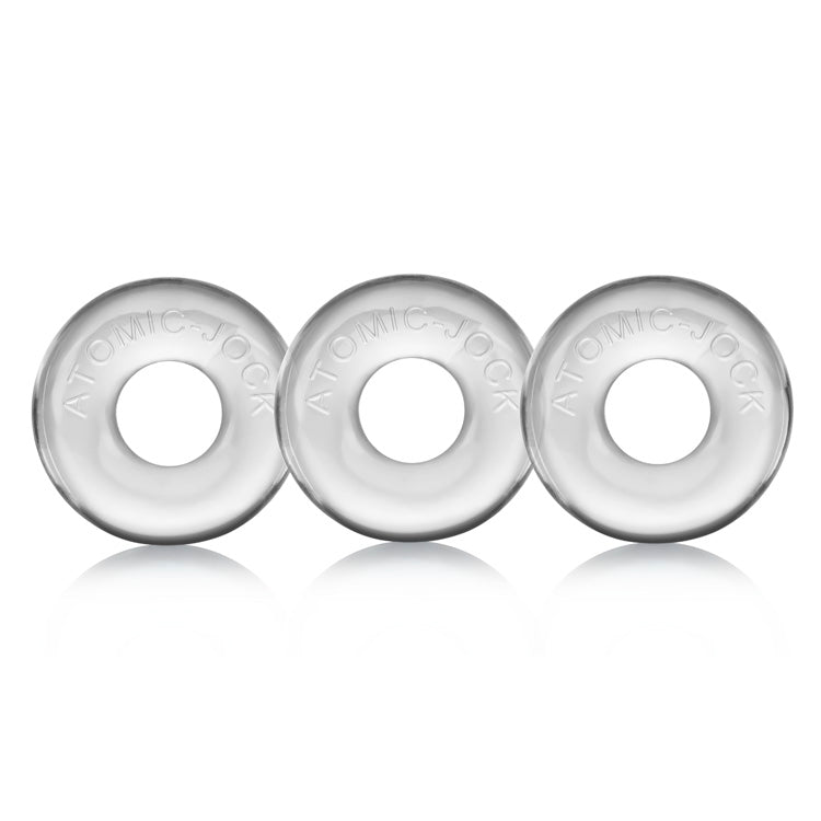 OXBALLS RINGER 3-pack of DO-NUT-1 cockrings CLEAR COCK RING Set