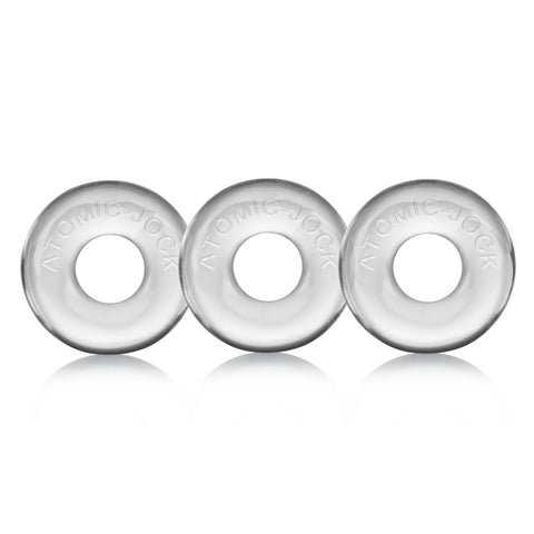 OXBALLS RINGER 3-pack of DO-NUT-1 cockrings CLEAR COCK RING Set