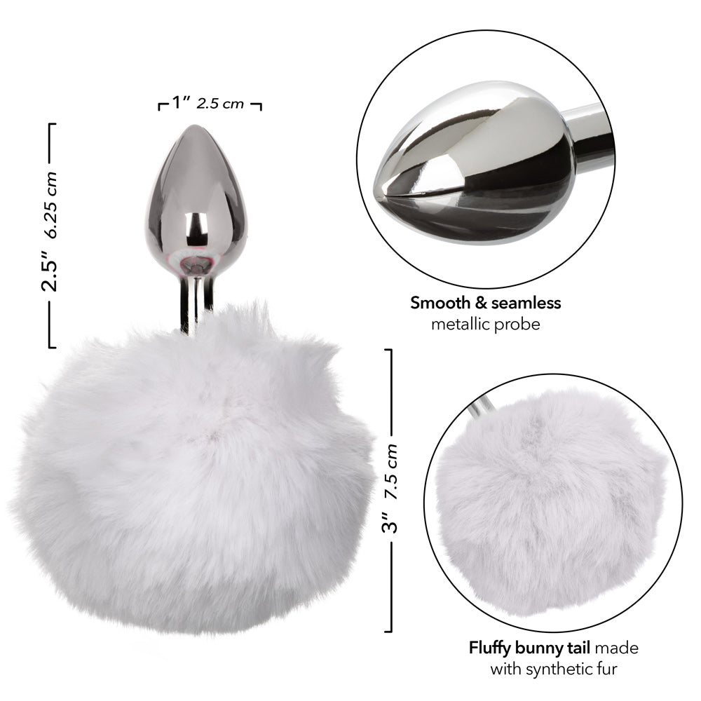 Running Wild Pink Bunny Tail Anal Plug with Metallic Probe Tails