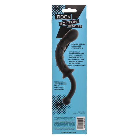 Rock Bottom Bendies Black Bendy Beaded Probe Anal Toy Black Prostate Tools