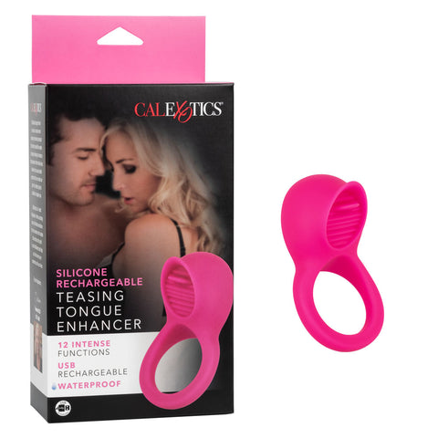 Rechargeable Vibrating Tongue Teaser Silicone Cock Ring Cock Rings Vibrating