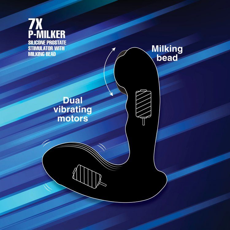 7x P-Milker Silicone Prostate Stimulator with Milking Bead – Silicone Prostate Massager > Anal Range > Prostate Plugs