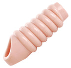 Really Ample Ribbed Penis Enhancer Sheath – Textured Girth Sleeve Beige > Sex Toys For Men > Penis Sleeves