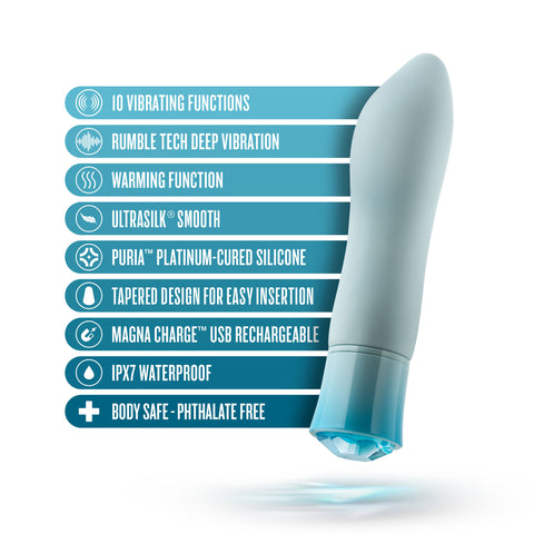 Oh My Gem Ardor Aquamarine Tapered End Adult Vibrator Vibrators - G Spot