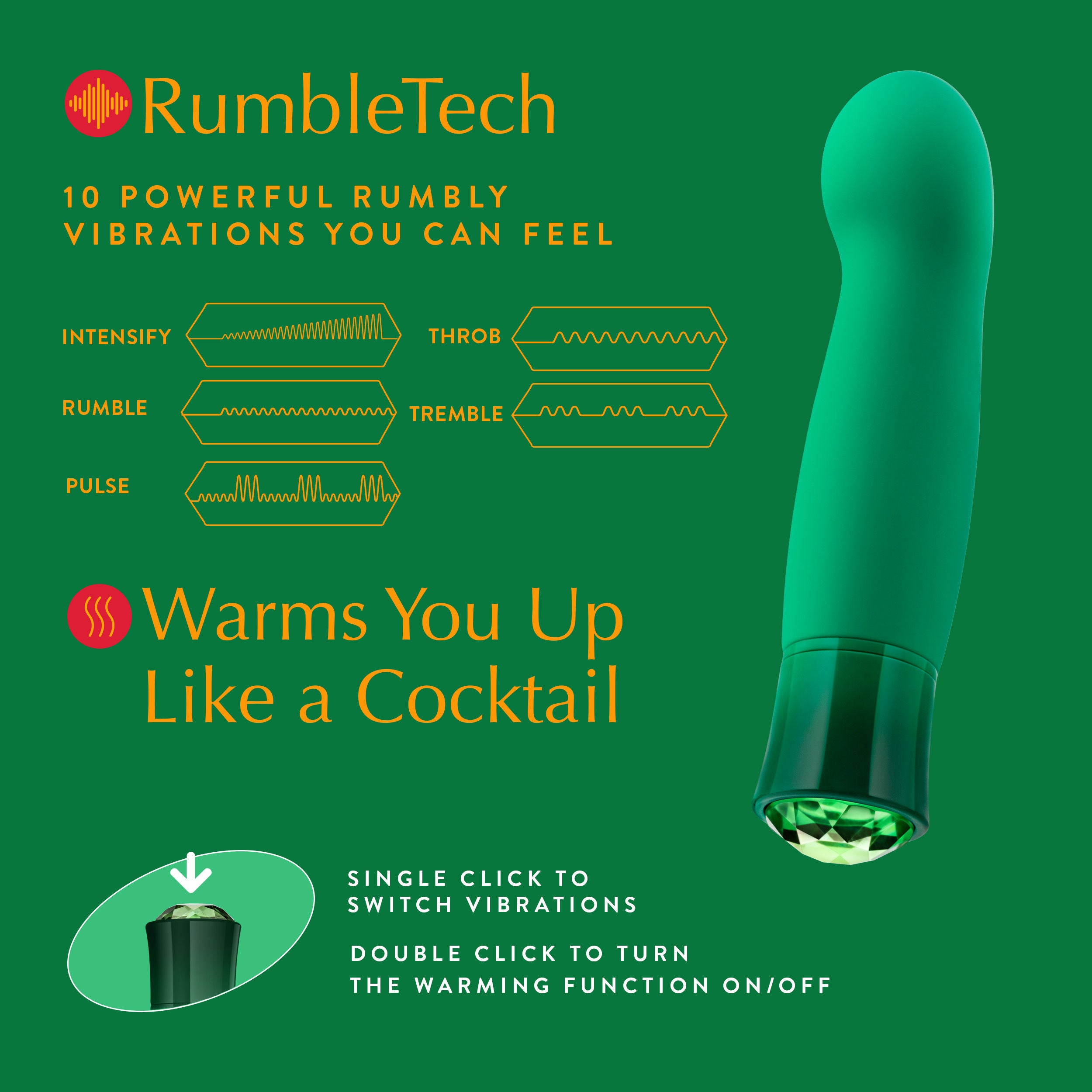 Oh My Gem Enchanting Emerald – Rechargeable G Spot Vibrator Vibrators