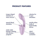 Satisfyer Tongue Expert (Violet) – USB Rechargeable 18 cm Silicone Vibrator > Sex Toys For Ladies > Clitoral Vibrators and Stimulators