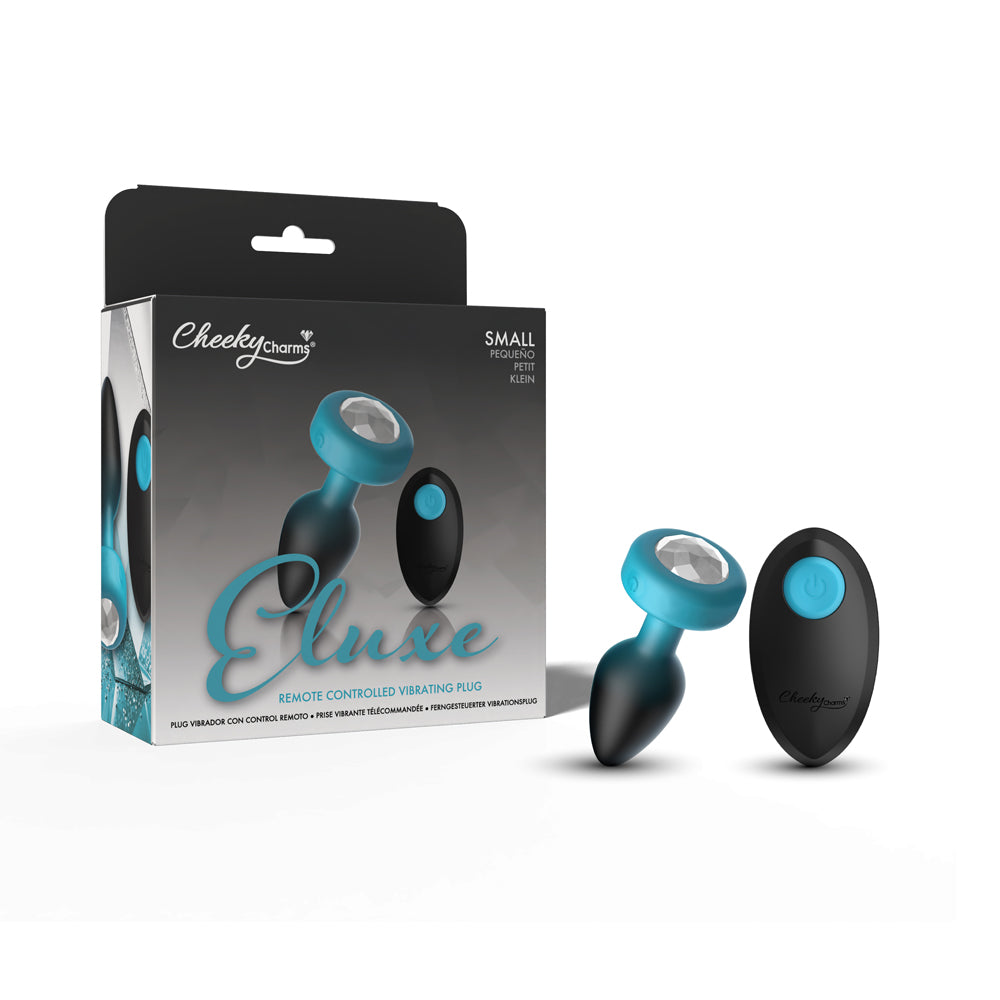 Cheeky Charms Eluxe Vibrating Silicone Anal Plug – 3.5 Inch Aqua > Anal Range > Vibrating Butt Plugs