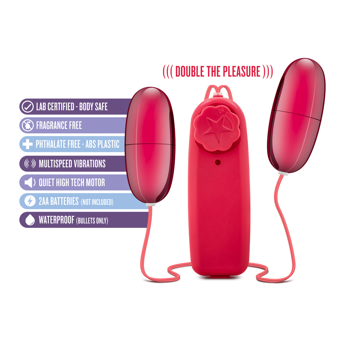 B Yours Double Pop Eggs Cerise Vibrating Pleasure Set > Vibrators > Mini Vibrators