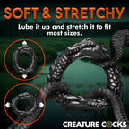 Black Caiman Silicone Cock Ring With Ridges And Stretch Fit Black > Cock Ring > Single