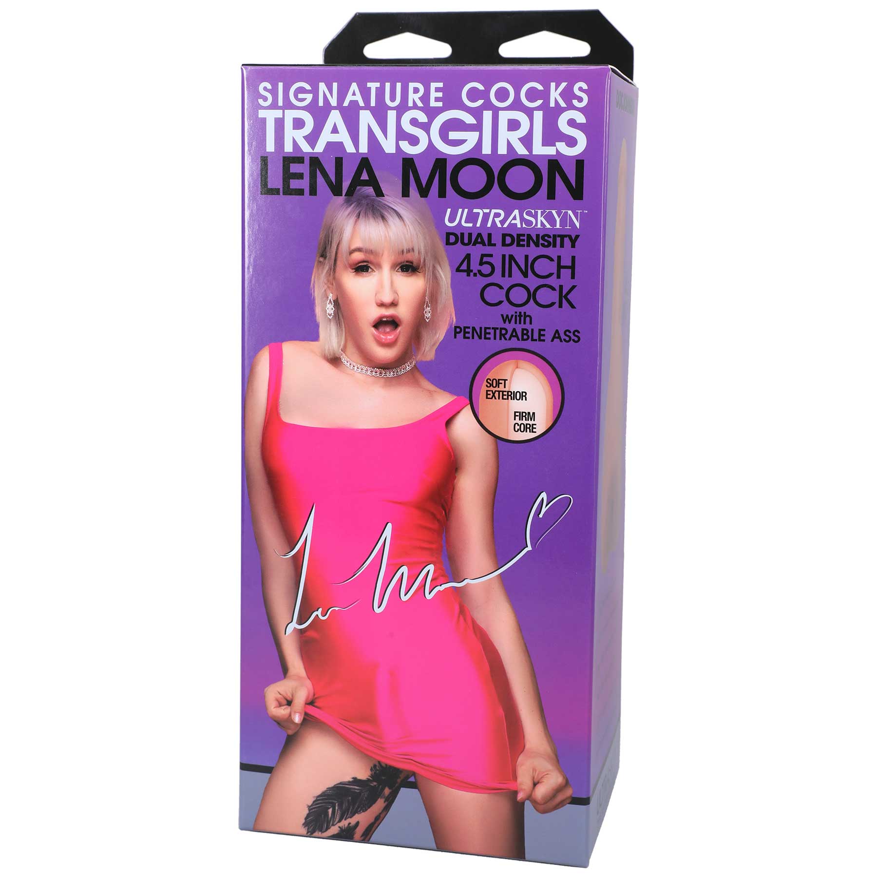Signature Transgirl Lena Moon Ultraskyn 4.5 Inch Cock with Penetrable Ass Dongs Celebrity