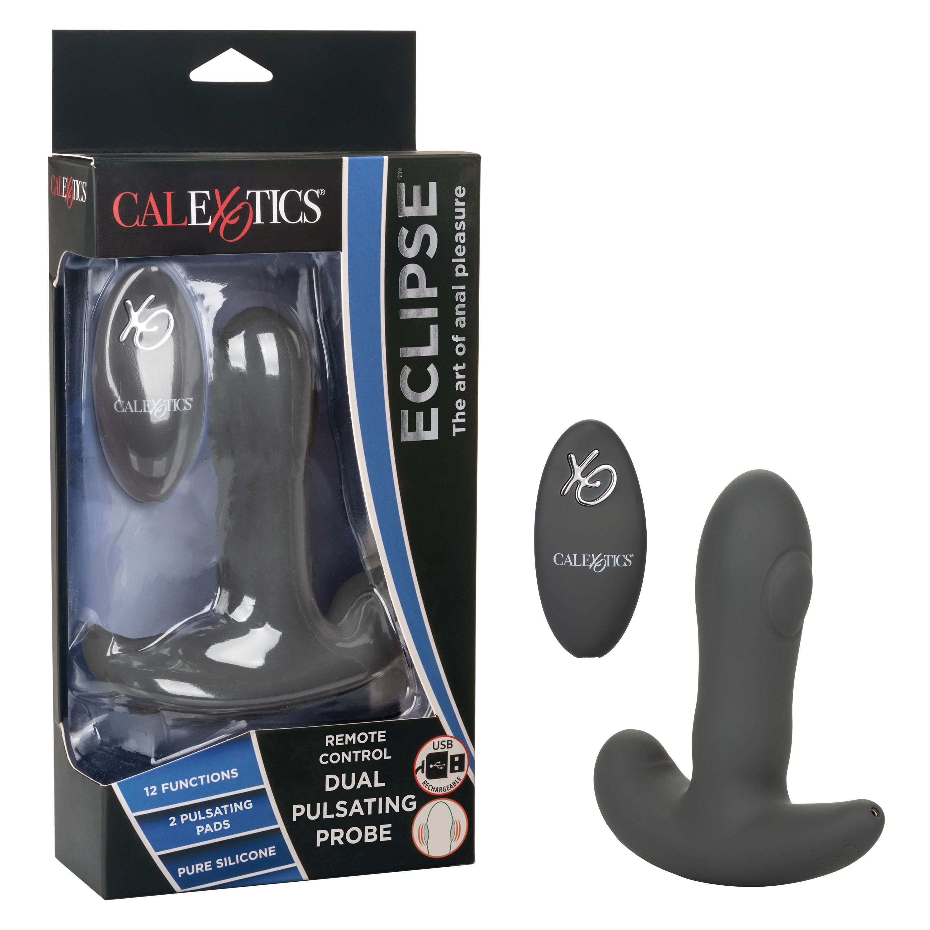 Eclipse Remote Control Dual Motor Pulsating Anal Probe Toy Butt Plugs - Vibrating