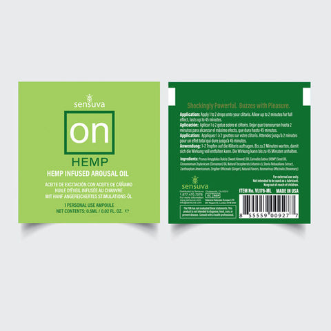 On Hemp Clitoral Arousal Oil Single Use Ampoule 0.05ml Enhancers Female