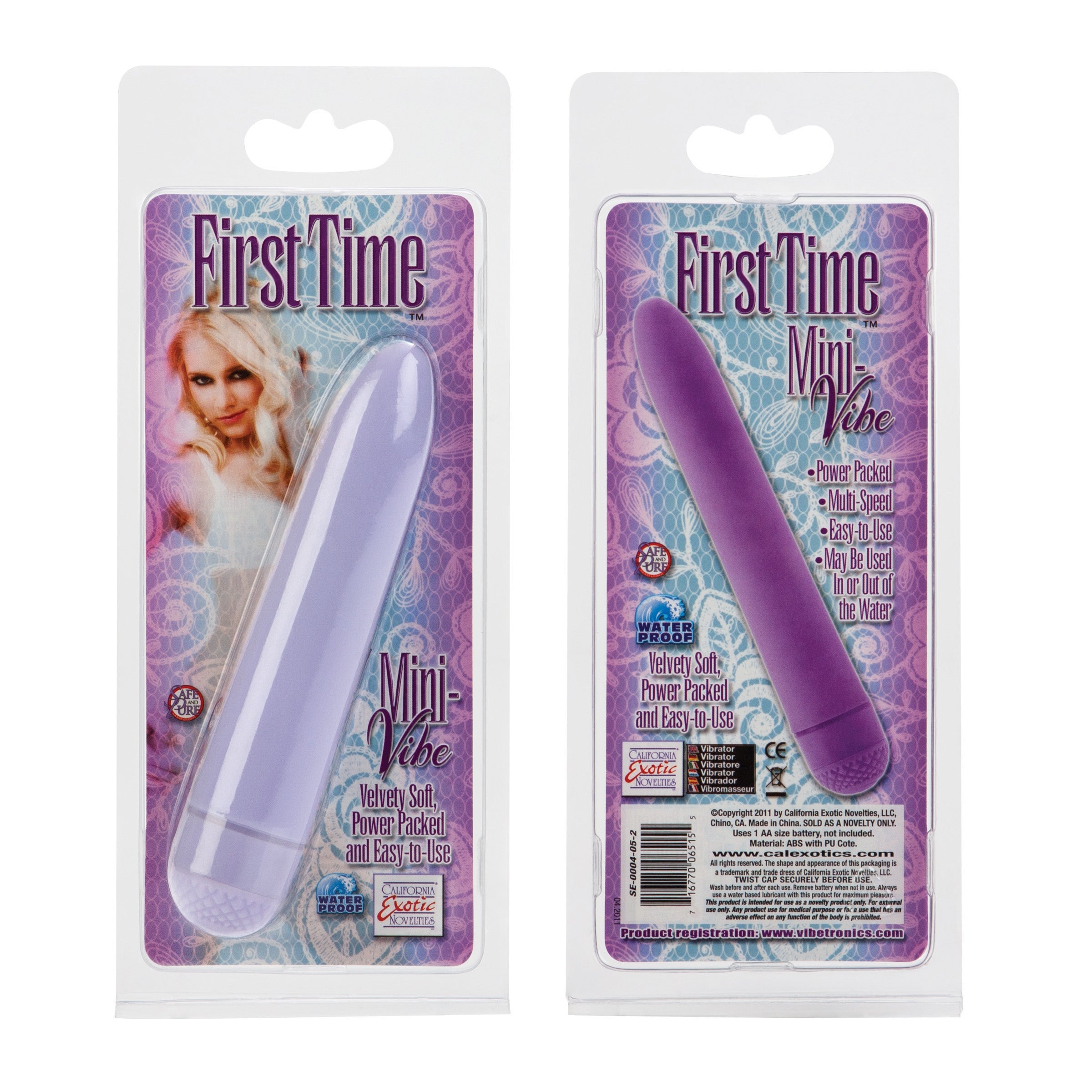 First Time Mini-Vibe Purple Compact 4.5 Inch Waterproof Multi-Speed Vibrator BULLETS