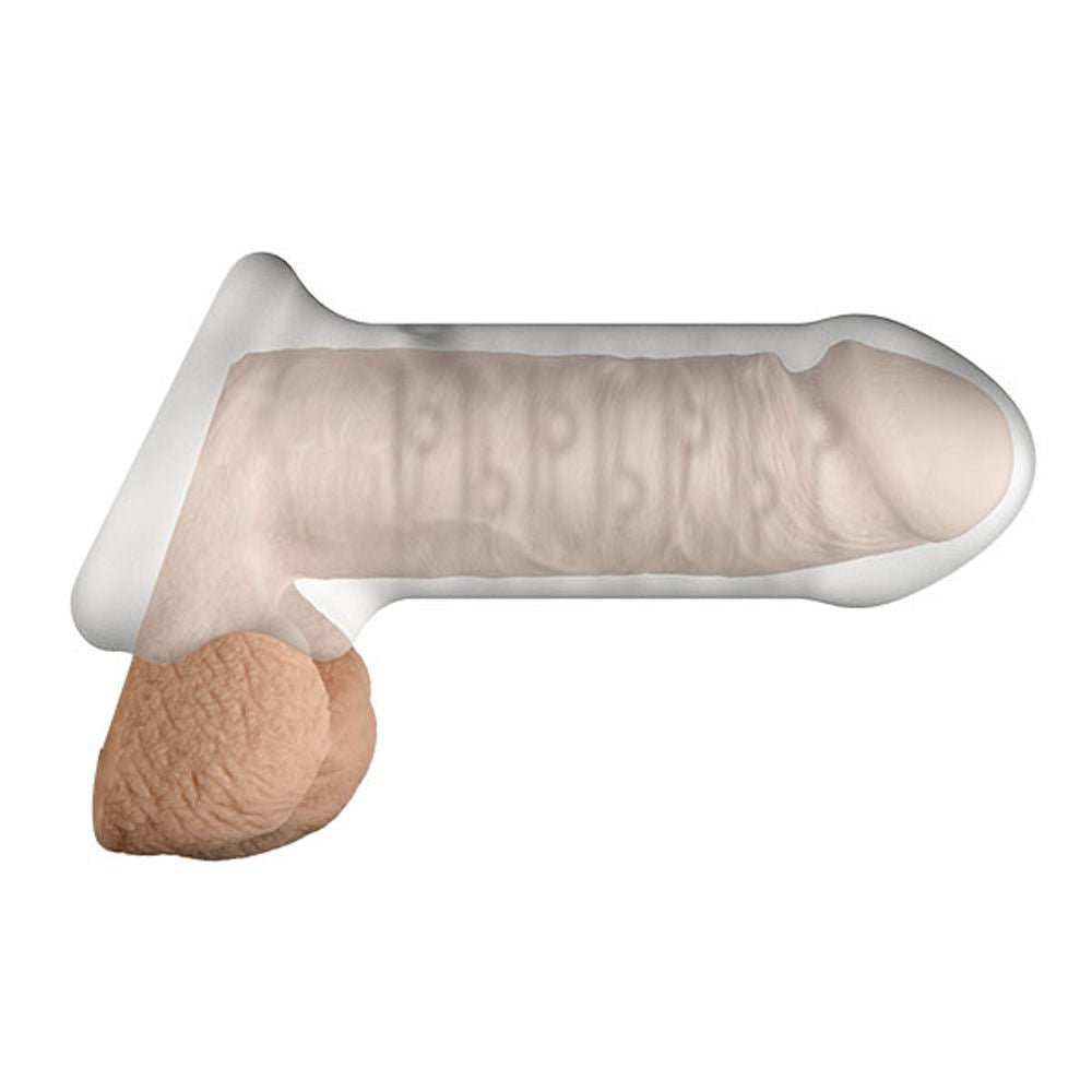 OptiMALE Thick Penis Extender with Ball Strap Frosted Sleeve > Sex Toys For Men > Penis Sleeves