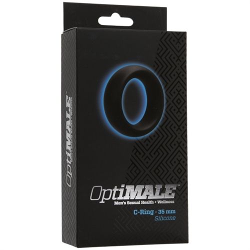 Optimale 35mm Thick Silicone Cock Ring Black > Cock Ring > Single