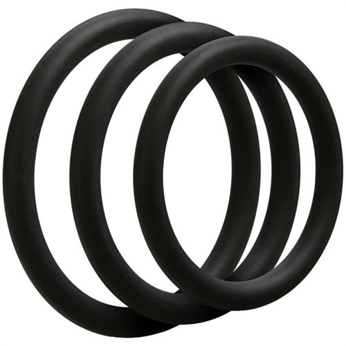 Optimale Thin C Ring Set Silicone Cock Rings in Black 3 Pack COCK RING Set