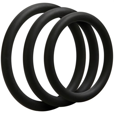 Optimale Thin C Ring Set Silicone Cock Rings in Black 3 Pack COCK RING Set
