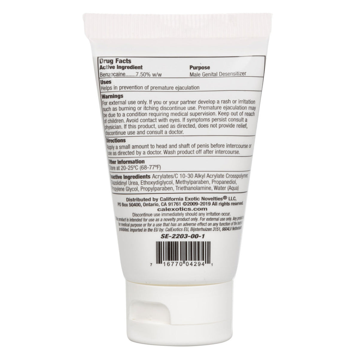 Optimum Rock Hard Cream 2 Oz Unscented Desensitizing Gel > Essentials > Mens Enhancers