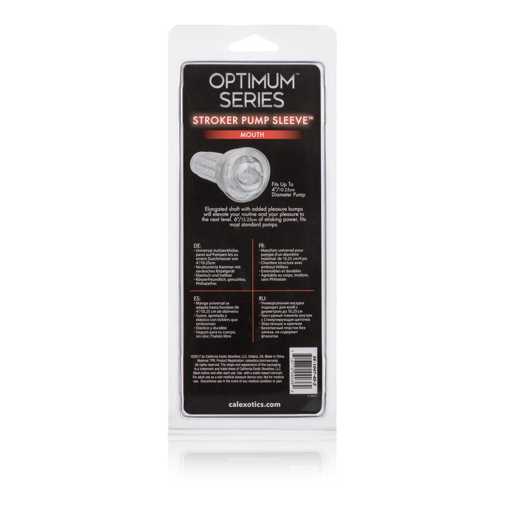 Optimum Series Stroker Pump Sleeve Mouth Transparent Medium Size Strokers - Manual