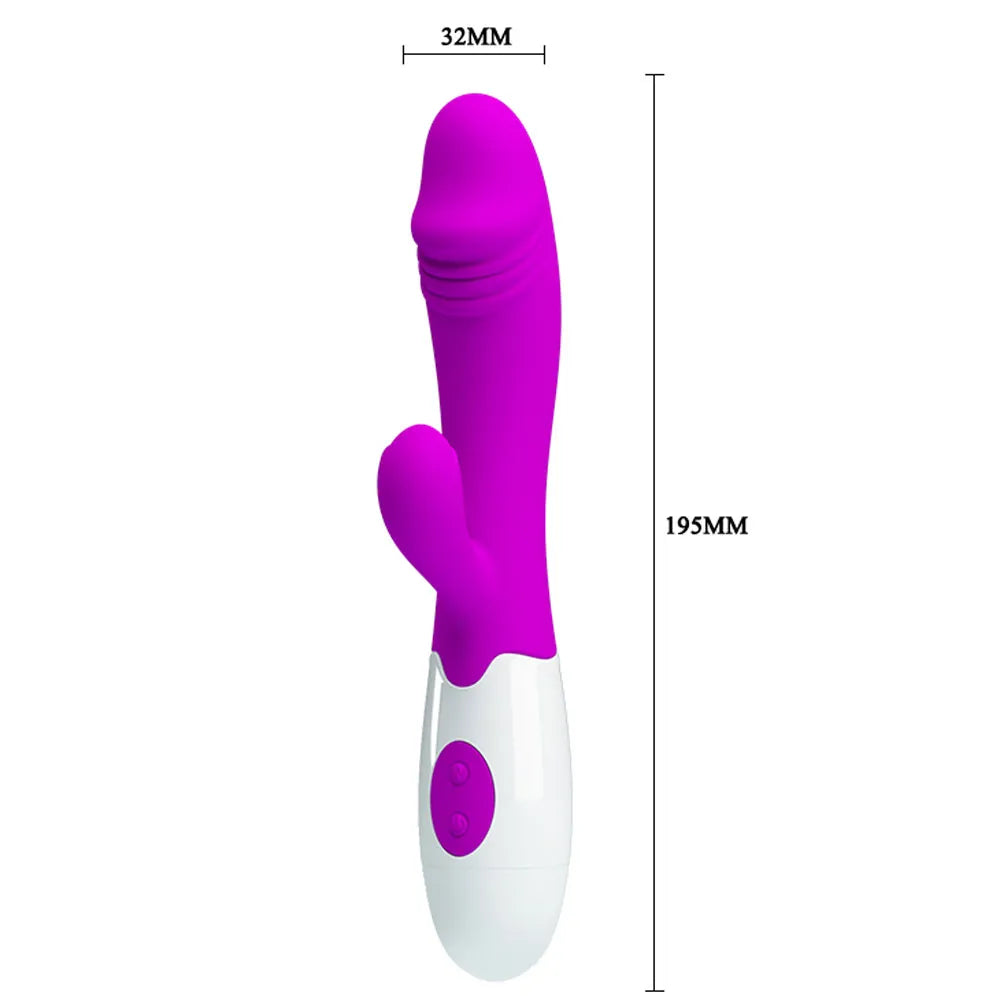 Pretty Love Snappy – 30 Function Silicone Dual Rabbit Vibrator 19.5cm overall Length > Vibrators > Ladies > Rabbit