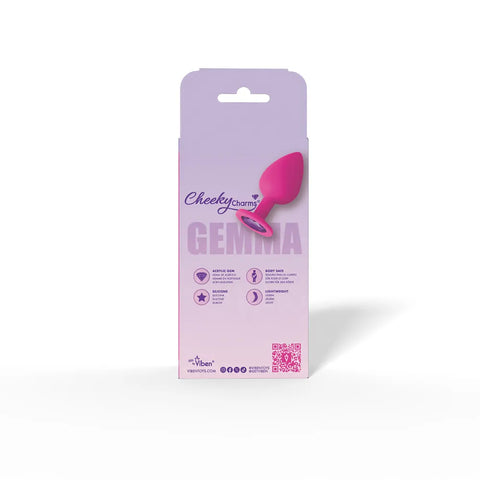 Cheeky Charms Gemma (Purple Gem Pink) – Small Silicone Butt Plug > Anal Range > Jewel Butt Plugs