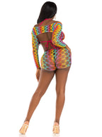 Leg Avenue 3 Pc Net Bra Top With Shrug and Boy Shorts – Multicolor Lingerie > Clothes > Lingerie Sets