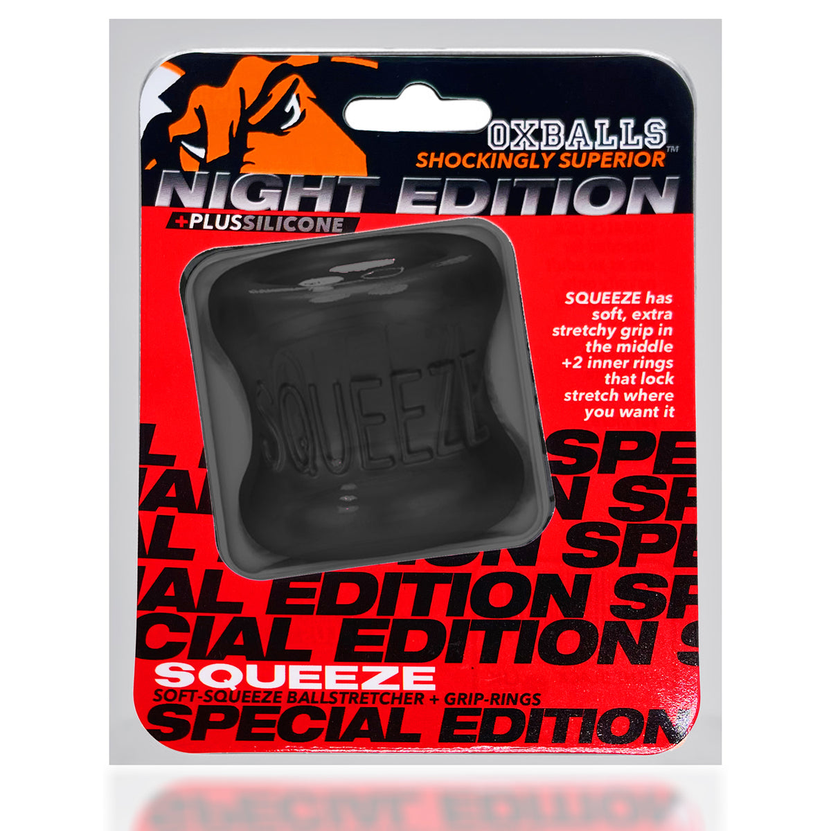 Oxballs Squeeze Ballstretcher Plus Silicone Special Edition Night Black > Sex Toys For Men > Ball Stretchers