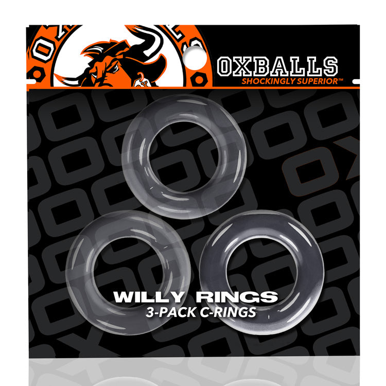 Oxballs Willy Rings 3-Pack Stretchy Clear Cockrings Set > Cock Ring > Sets
