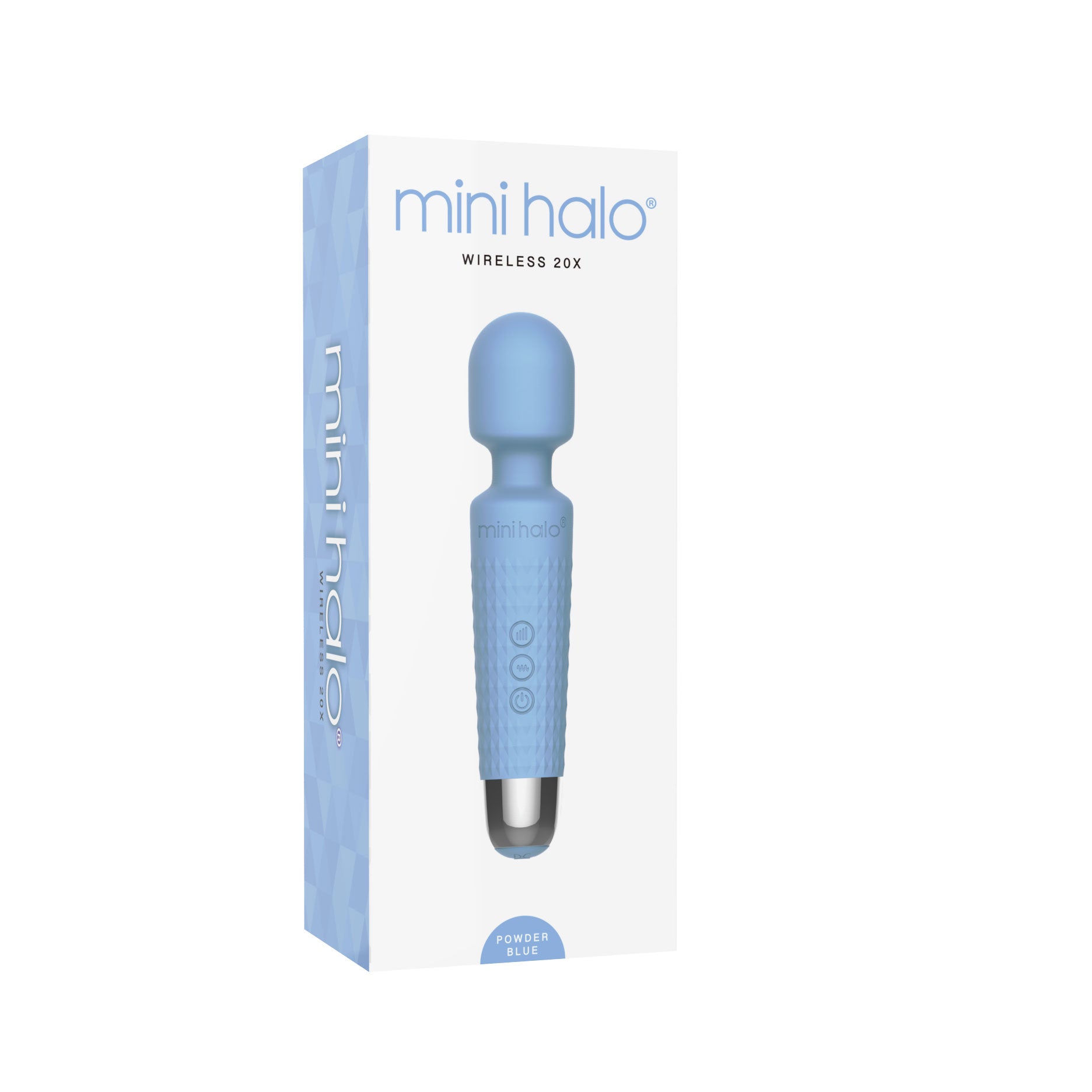 Shibari Mini Wand Halo (Powder Blue) – Powerful Wand Massager with 20 Vibration Patterns and Bendable Neck Electric Massager