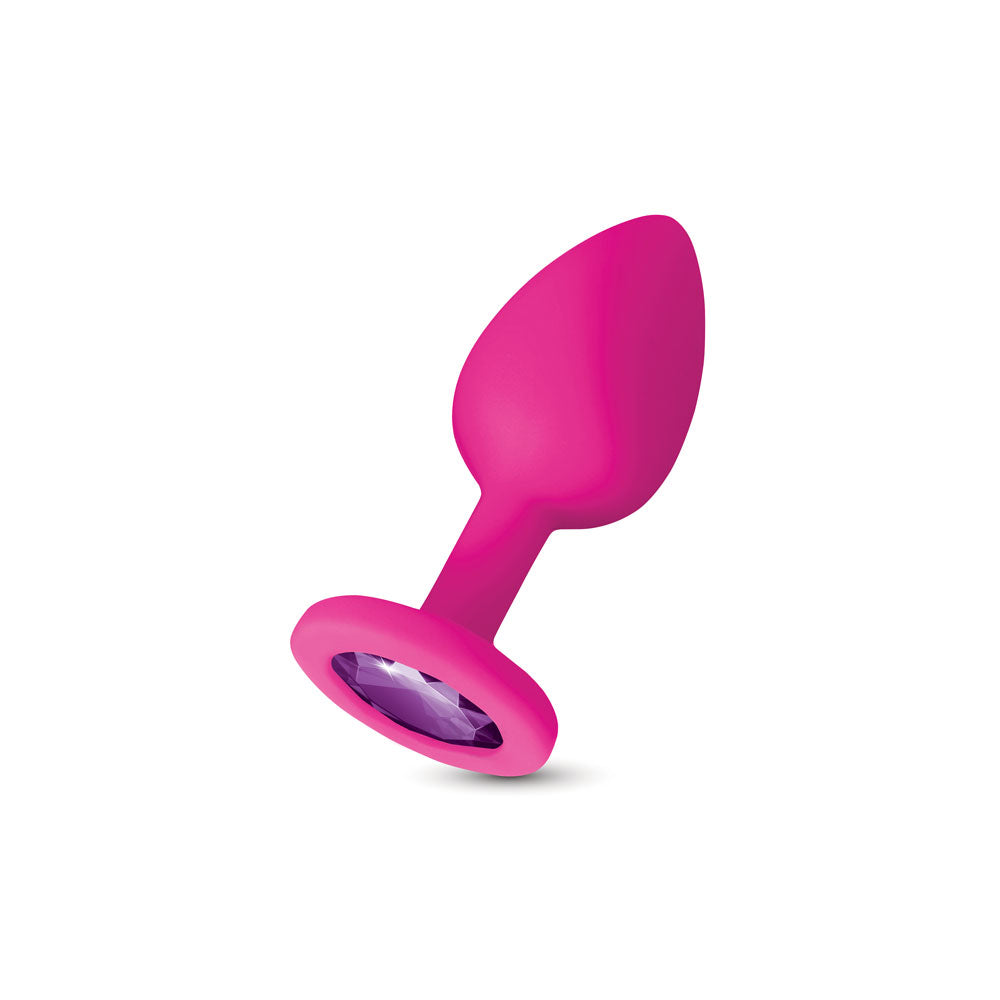 Cheeky Charms Gemma 2.74 Inch (Purple Gem Pink) – Small Silicone Butt Plug > Anal Range > Jewel Butt Plugs