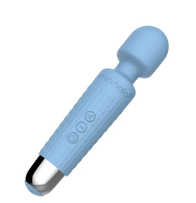 Shibari Mini Wand Halo (Powder Blue) – Powerful Wand Massager with 20 Vibration Patterns and Bendable Neck > Sex Toys > Mini Massagers