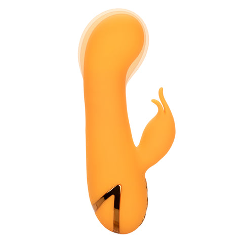 California Dreaming Montecito Muse Orange Silicone G-Spot Stimulator with 10 Vibration Functions and 3 Inflation Settings Orange VIBRATORS-RABBIT