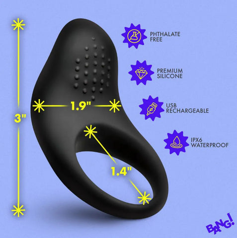 Bang! Vibrating Silicone Cock Ring – Rechargeable Couples Vibrator > Cock Ring > Vibrating